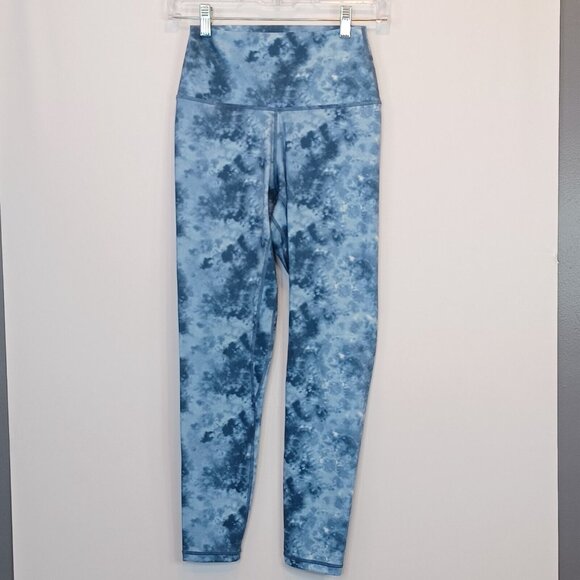 YUNOGA Sz S Ultra Soft High Rise Leggings Tummy Control Yoga Pants, Tie-dye Blue - Picture 4 of 11